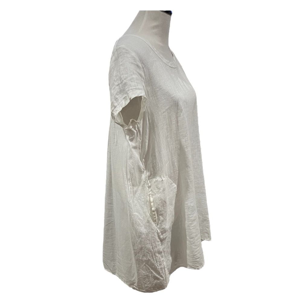 CP Shades White Elodie Linen Tunic Size Large - Picture 3 of 6